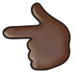 Wie Nach links weisender Zeigefinger: dunkle Hautfarbe Emoji auf Samsung aussieht.