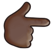 Wie Nach rechts weisender Zeigefinger: dunkle Hautfarbe Emoji auf Samsung aussieht.