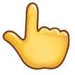 How Backhand Index Pointing Up emoji looks on Samsung.