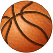 Como o emoji do Bola de basquete é exibido no Samsung.