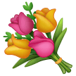 A quoi ressemblent les emoji Bouquet sur Samsung.