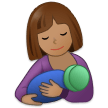 How Breast-Feeding: Medium Skin Tone emoji looks on Samsung.