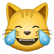 Come Gatto con lacrime di gioia emoji appare su Samsung.