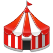 How Circus Tent emoji looks on Samsung.