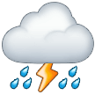 How Cloud with Lightning and Rain emoji looks on Samsung.