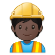 How Construction Worker: Dark Skin Tone emoji looks on Samsung.