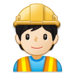 How Construction Worker: Light Skin Tone emoji looks on Samsung.