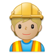 How Construction Worker: Medium-Light Skin Tone emoji looks on Samsung.