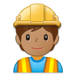 A quoi ressemblent les emoji Personnel du bâtiment: peau légèrement mate sur Samsung.