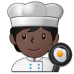 A quoi ressemblent les emoji Cuisinier (tous genres): peau foncée sur Samsung.