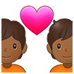 How Couple with Heart: Medium-Dark Skin Tone emoji looks on Samsung.