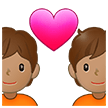 Come Coppia con cuore: carnagione olivastra emoji appare su Samsung.