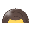 Como o emoji do Cabelo cacheado é exibido no Samsung.