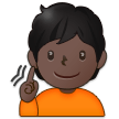 How Deaf Person: Dark Skin Tone emoji looks on Samsung.