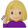 Wie Gehörlose Frau: mittelhelle Hautfarbe Emoji auf Samsung aussieht.