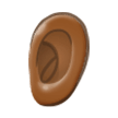 How Ear: Medium-Dark Skin Tone emoji looks on Samsung.