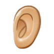 How Ear: Medium-Light Skin Tone emoji looks on Samsung.