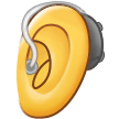 A quoi ressemblent les emoji Oreille appareillée sur Samsung.