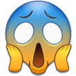 How Face Screaming in Fear emoji looks on Samsung.