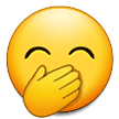 How Face with Hand over Mouth emoji looks on Samsung.