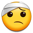 How Face with Head-Bandage emoji looks on Samsung.