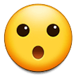 A quoi ressemblent les emoji Visage avec bouche ouverte sur Samsung.