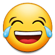 How Face with Tears of Joy emoji looks on Samsung.