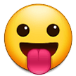 How Face with Tongue emoji looks on Samsung.