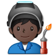 How Factory Worker: Dark Skin Tone emoji looks on Samsung.