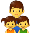 How Family: Man, Girl, Boy emoji looks on Samsung.