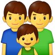 Come Famiglia: uomo, uomo e bambino emoji appare su Samsung.