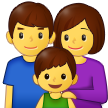 A quoi ressemblent les emoji Famille: homme, femme et garçon sur Samsung.