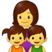 How Family: Woman, Girl, Boy emoji looks on Samsung.