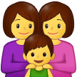 A quoi ressemblent les emoji Famille: femme, femme et garçon sur Samsung.