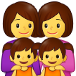 A quoi ressemblent les emoji Famille: femme, femme, fille et fille sur Samsung.