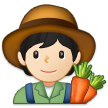 How Farmer: Light Skin Tone emoji looks on Samsung.