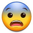 How Fearful Face emoji looks on Samsung.