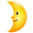 A quoi ressemblent les emoji Premier quartier de lune avec visage sur Samsung.