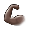 A quoi ressemblent les emoji Biceps contracté: peau foncée sur Samsung.