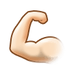 How Flexed Biceps: Light Skin Tone emoji looks on Samsung.