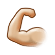 How Flexed Biceps: Medium-Light Skin Tone emoji looks on Samsung.