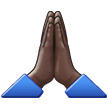 How Folded Hands: Dark Skin Tone emoji looks on Samsung.