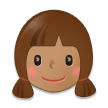 A quoi ressemblent les emoji Fille: peau légèrement mate sur Samsung.