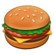 A quoi ressemblent les emoji Hamburger sur Samsung.