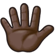 How Hand with Fingers Splayed: Dark Skin Tone emoji looks on Samsung.