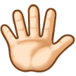 How Hand with Fingers Splayed: Light Skin Tone emoji looks on Samsung.