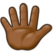 Wie Hand mit gespreizten Fingern: mitteldunkle Hautfarbe Emoji auf Samsung aussieht.