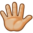 How Hand with Fingers Splayed: Medium-Light Skin Tone emoji looks on Samsung.