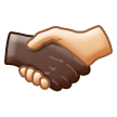 How Handshake: Dark Skin Tone, Light Skin Tone emoji looks on Samsung.