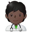 A quoi ressemblent les emoji Professionnel de la santé (tous genres): peau foncée sur Samsung.